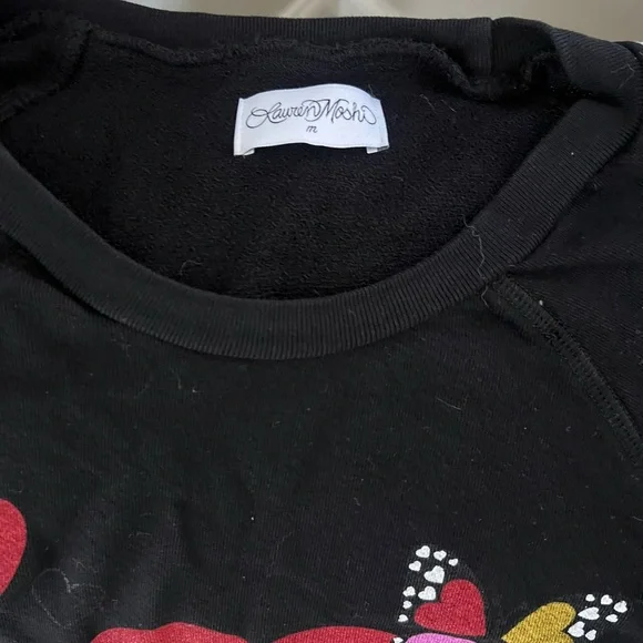 Lauren Moshi Anela Love Collage Sweatshirt in Black (M and L) - Picture 3 of 7